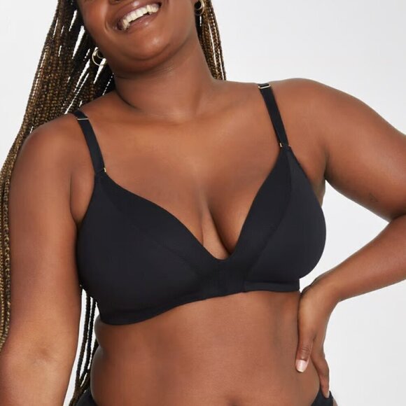 Lively Jet Black All Day Deep V No Wire Bra - Picture 1 of 5